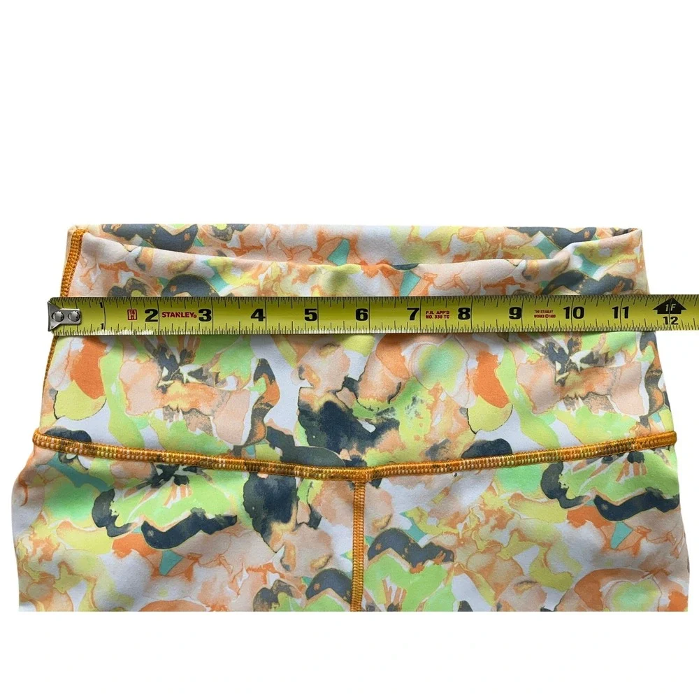 Fabletics‎ PowerHold High Waisted Floral Leggings Orange Green Yellow Womens XS